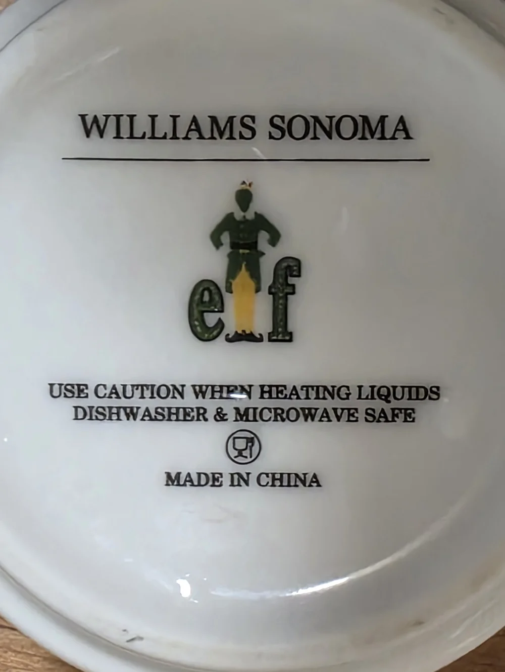Williams Sonoma Elf Themed Christmas Coffee Mug EUC OS